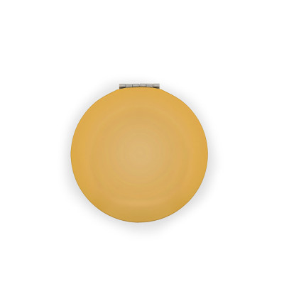 KAYLA. Double-sided round aluminum mirror with magnetic closure